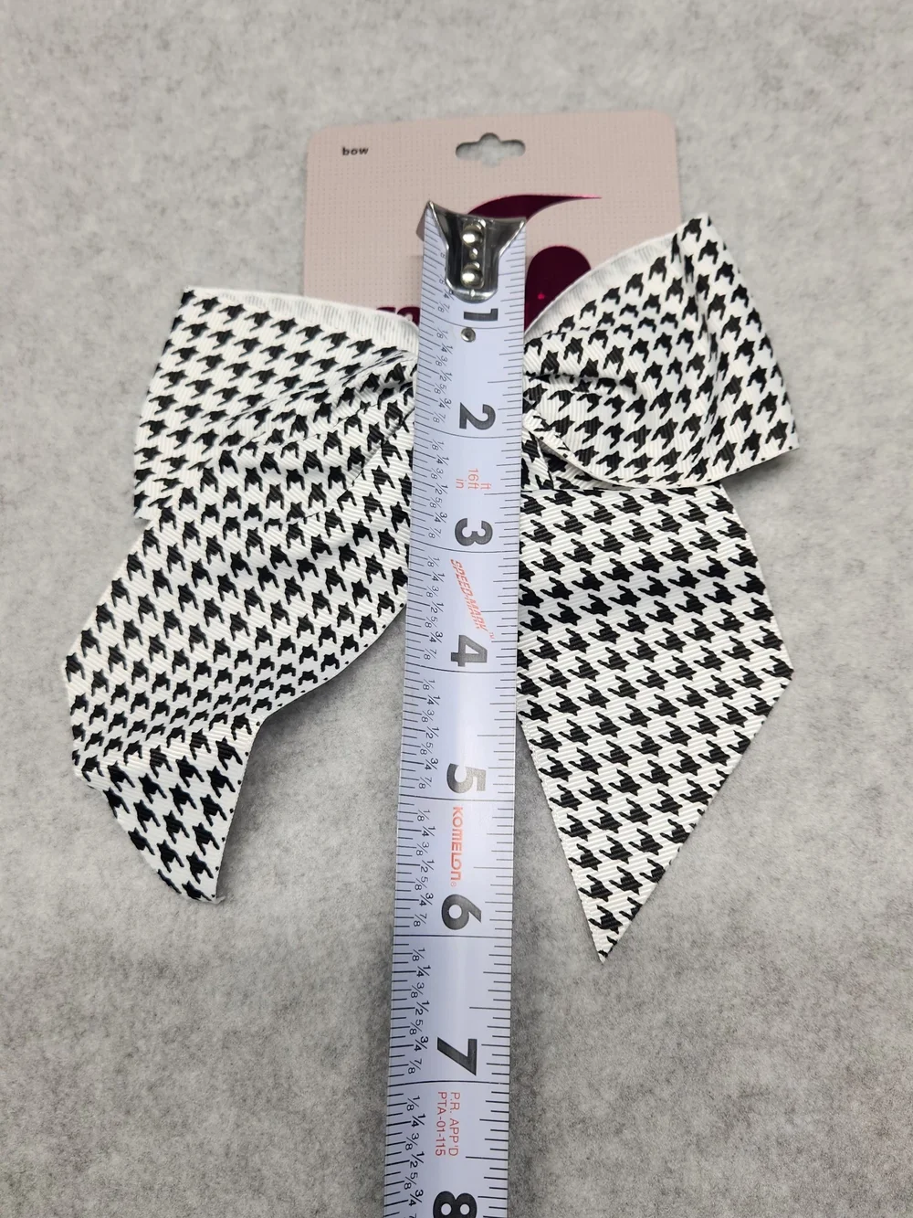 3 Pack-Soffe Black & White Houndstooth Hair Bow